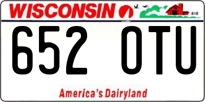 WI license plate 652OTU