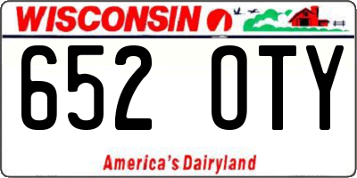 WI license plate 652OTY