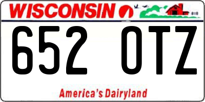 WI license plate 652OTZ