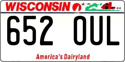 WI license plate 652OUL