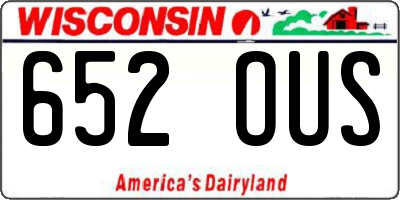 WI license plate 652OUS