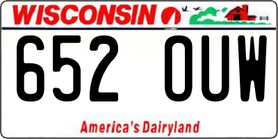 WI license plate 652OUW