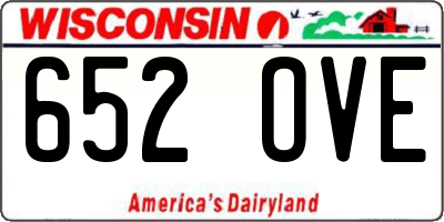 WI license plate 652OVE