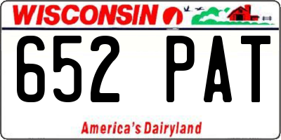 WI license plate 652PAT