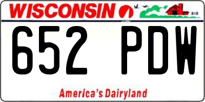 WI license plate 652PDW