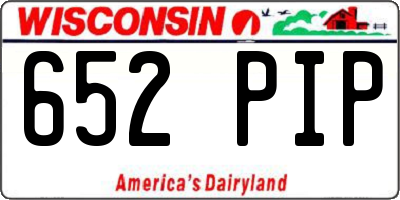 WI license plate 652PIP
