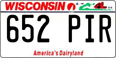 WI license plate 652PIR