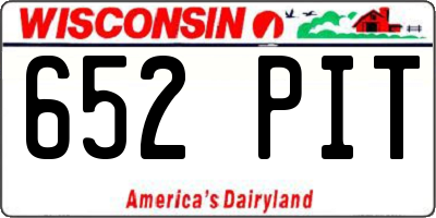 WI license plate 652PIT