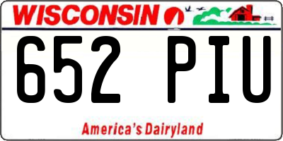 WI license plate 652PIU