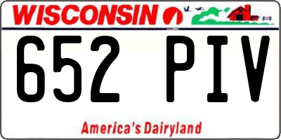 WI license plate 652PIV
