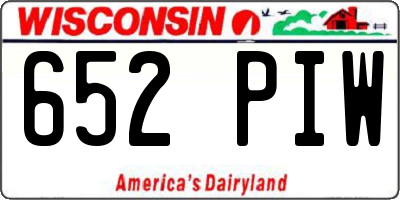 WI license plate 652PIW