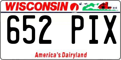 WI license plate 652PIX