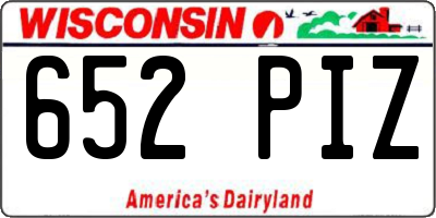WI license plate 652PIZ
