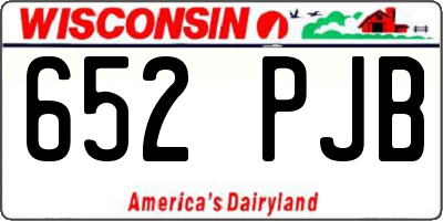 WI license plate 652PJB