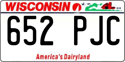 WI license plate 652PJC