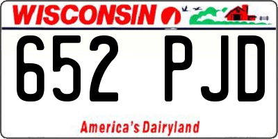 WI license plate 652PJD