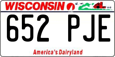 WI license plate 652PJE