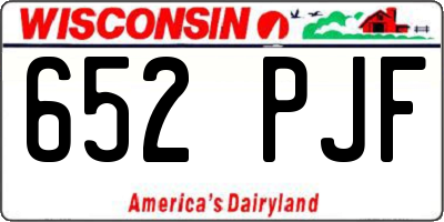 WI license plate 652PJF