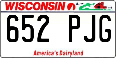 WI license plate 652PJG