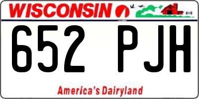 WI license plate 652PJH
