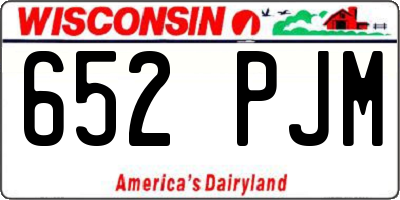 WI license plate 652PJM