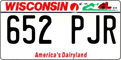 WI license plate 652PJR