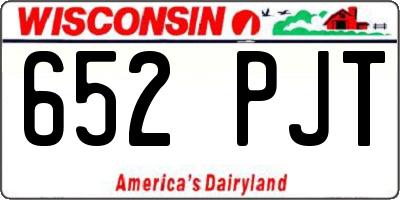 WI license plate 652PJT