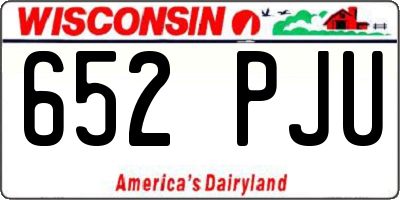 WI license plate 652PJU