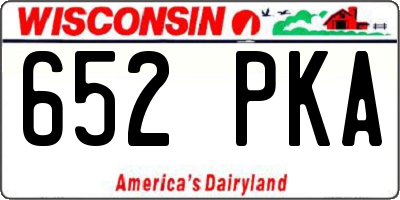WI license plate 652PKA