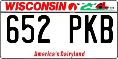 WI license plate 652PKB