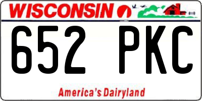 WI license plate 652PKC