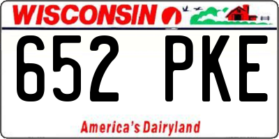 WI license plate 652PKE