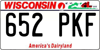 WI license plate 652PKF
