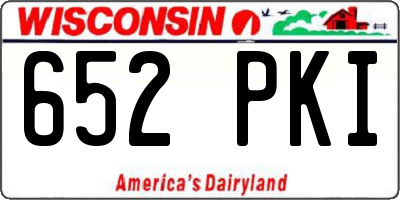 WI license plate 652PKI