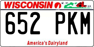 WI license plate 652PKM
