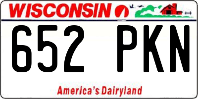 WI license plate 652PKN