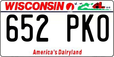 WI license plate 652PKO