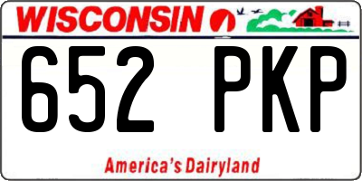 WI license plate 652PKP