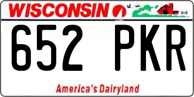 WI license plate 652PKR
