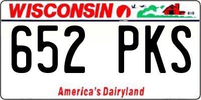 WI license plate 652PKS