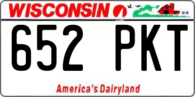 WI license plate 652PKT