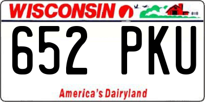 WI license plate 652PKU