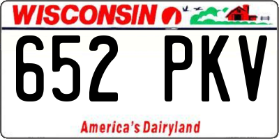 WI license plate 652PKV