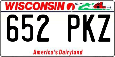 WI license plate 652PKZ