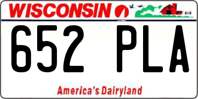 WI license plate 652PLA
