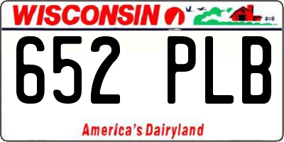 WI license plate 652PLB