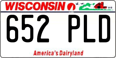 WI license plate 652PLD