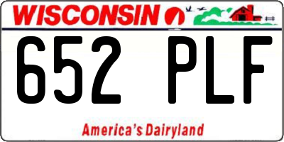 WI license plate 652PLF