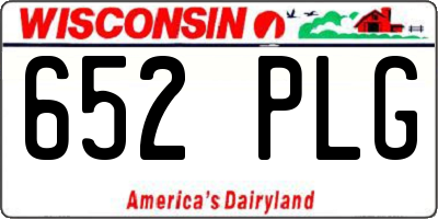 WI license plate 652PLG