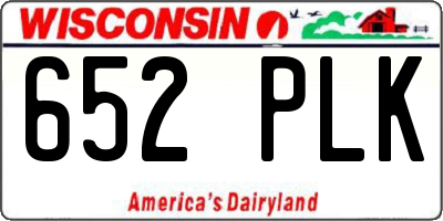 WI license plate 652PLK